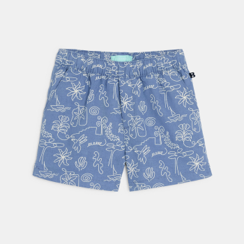 شورت برمودا كتان وقطن أزرق اللون لطفل رضيع